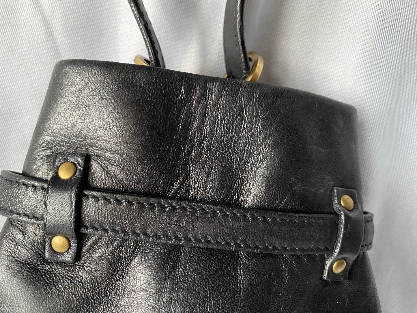 Gucci Black Leather Mini Bucket Handbag Vintage 1990s Soft Leather