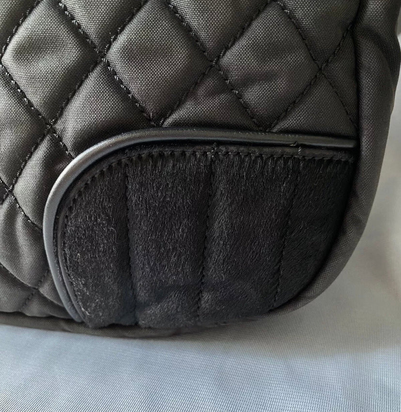 Chanel Crossbody Sport Bag Matelasse Messenger Pony Hair Canvas CC Shoulder Bag